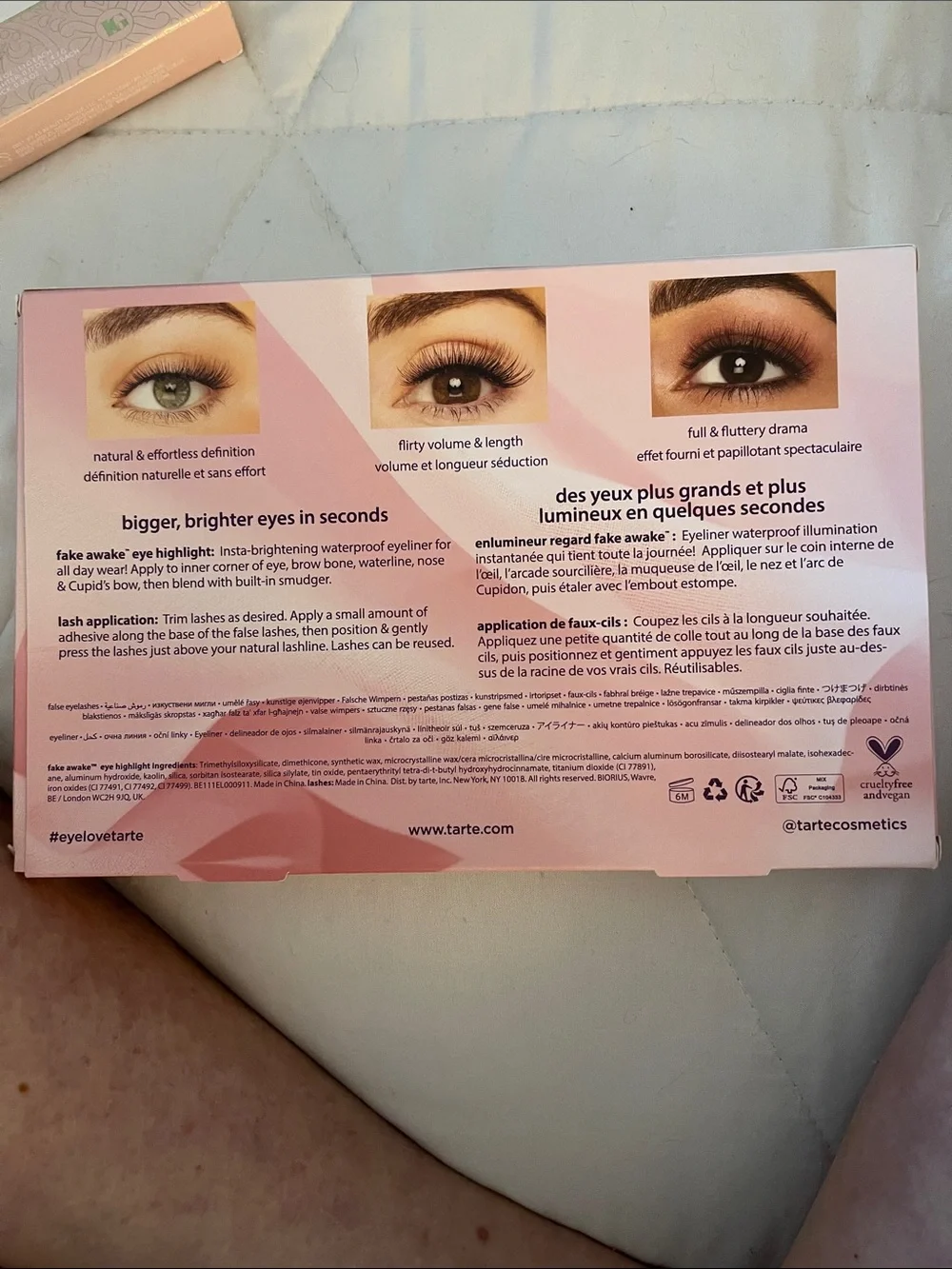 tarte Wide awake lashes and liner set